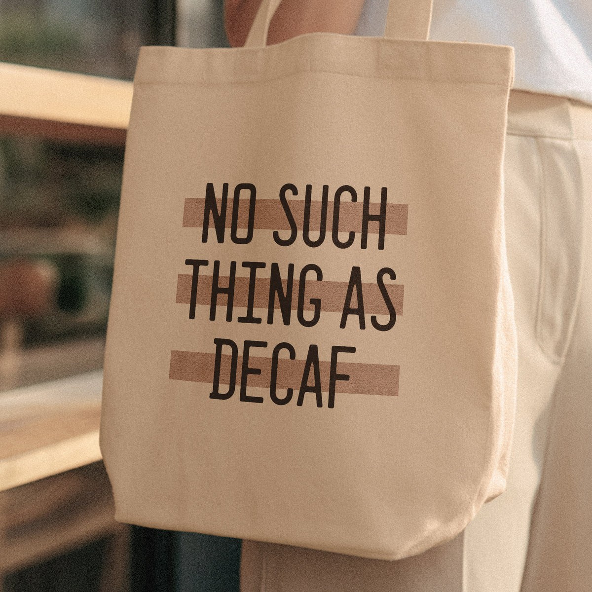cover lover gifts | no decaf tote bag