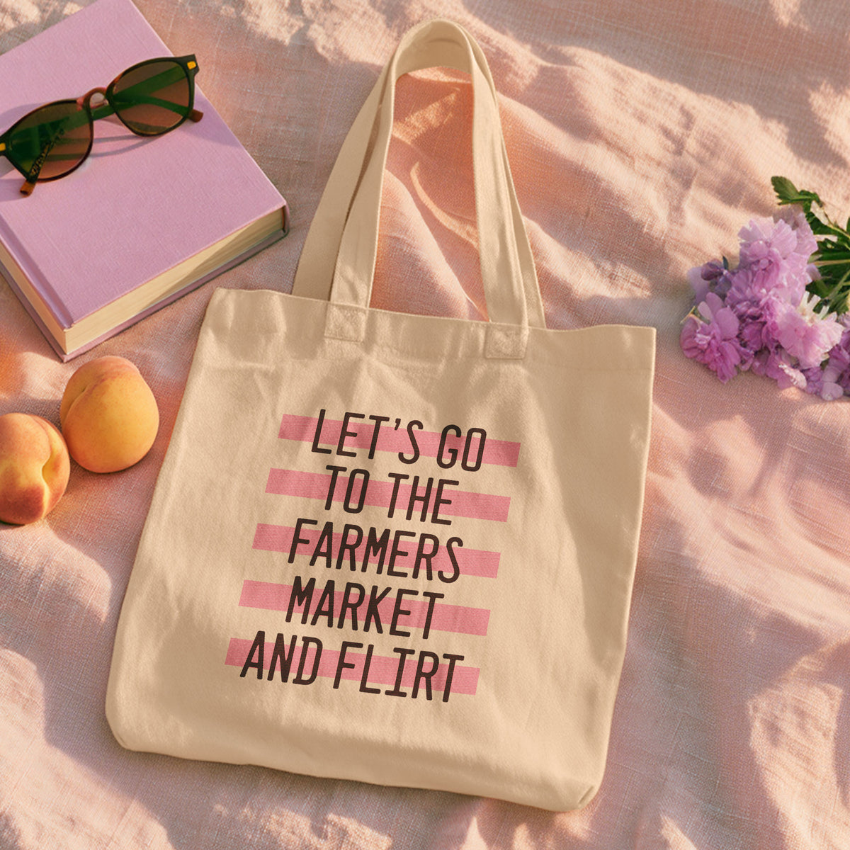 farmers market canvas tote bag