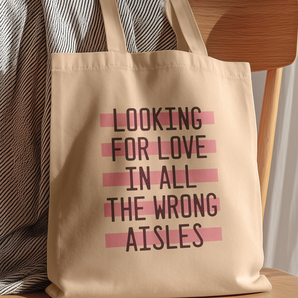 cute tote bag looking for love
