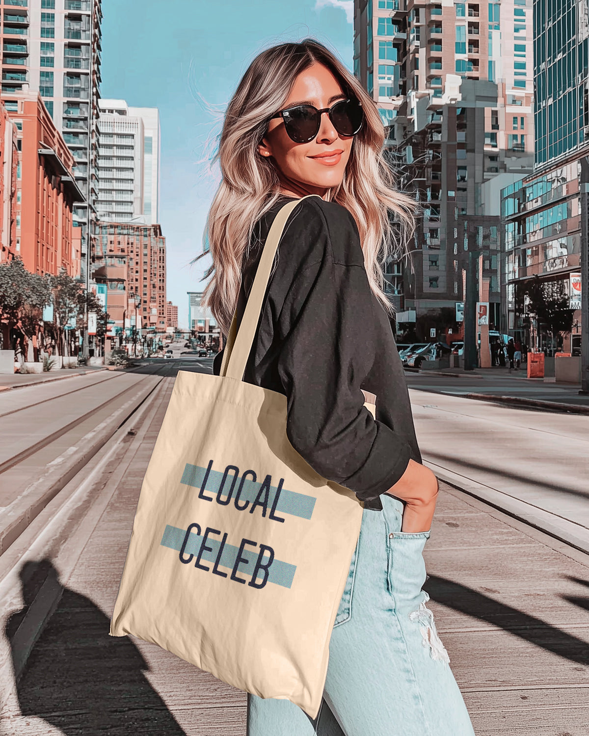 cute tote bags · funny tote bags · totebrag · local celeb
