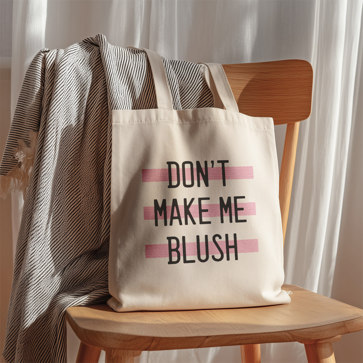 cute tote bag don't make me blush