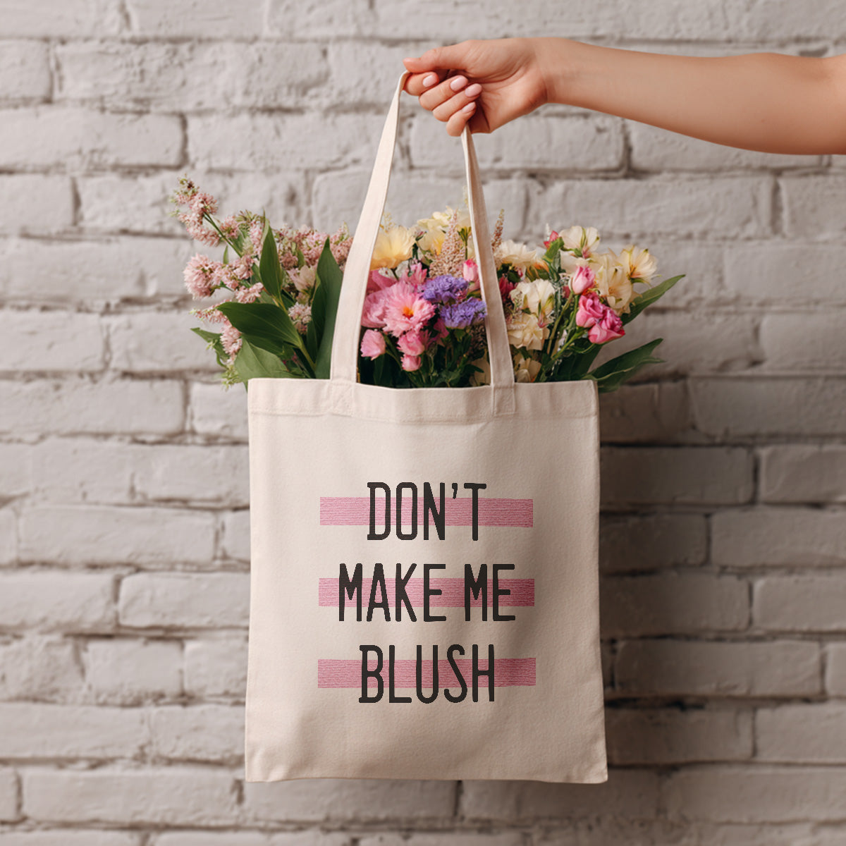 cute tote bag don't make me blush