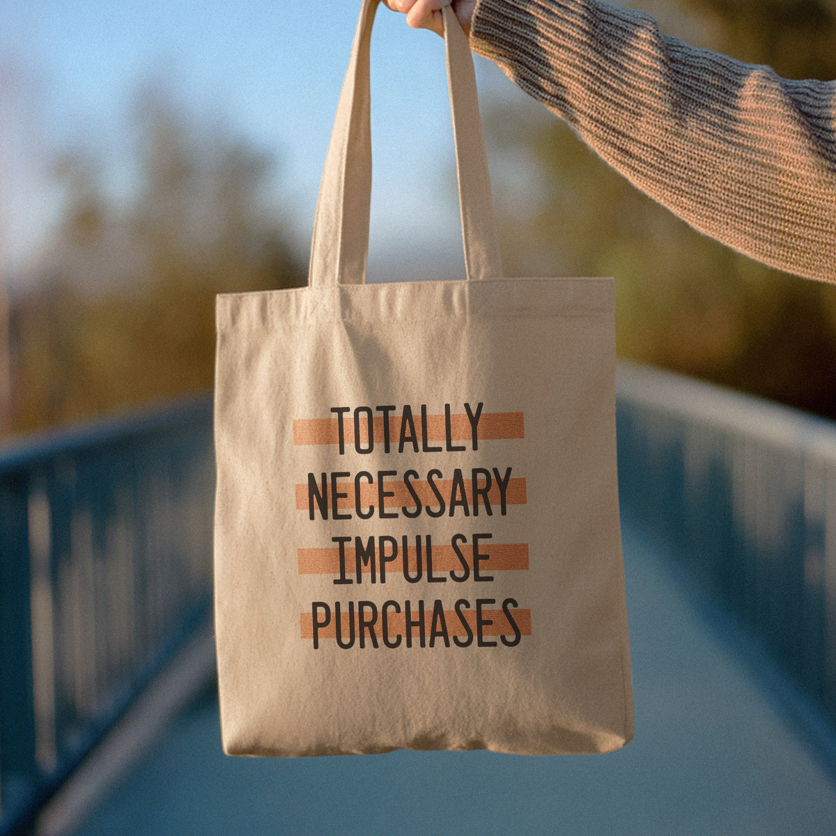 funny tote bag impulse purchases