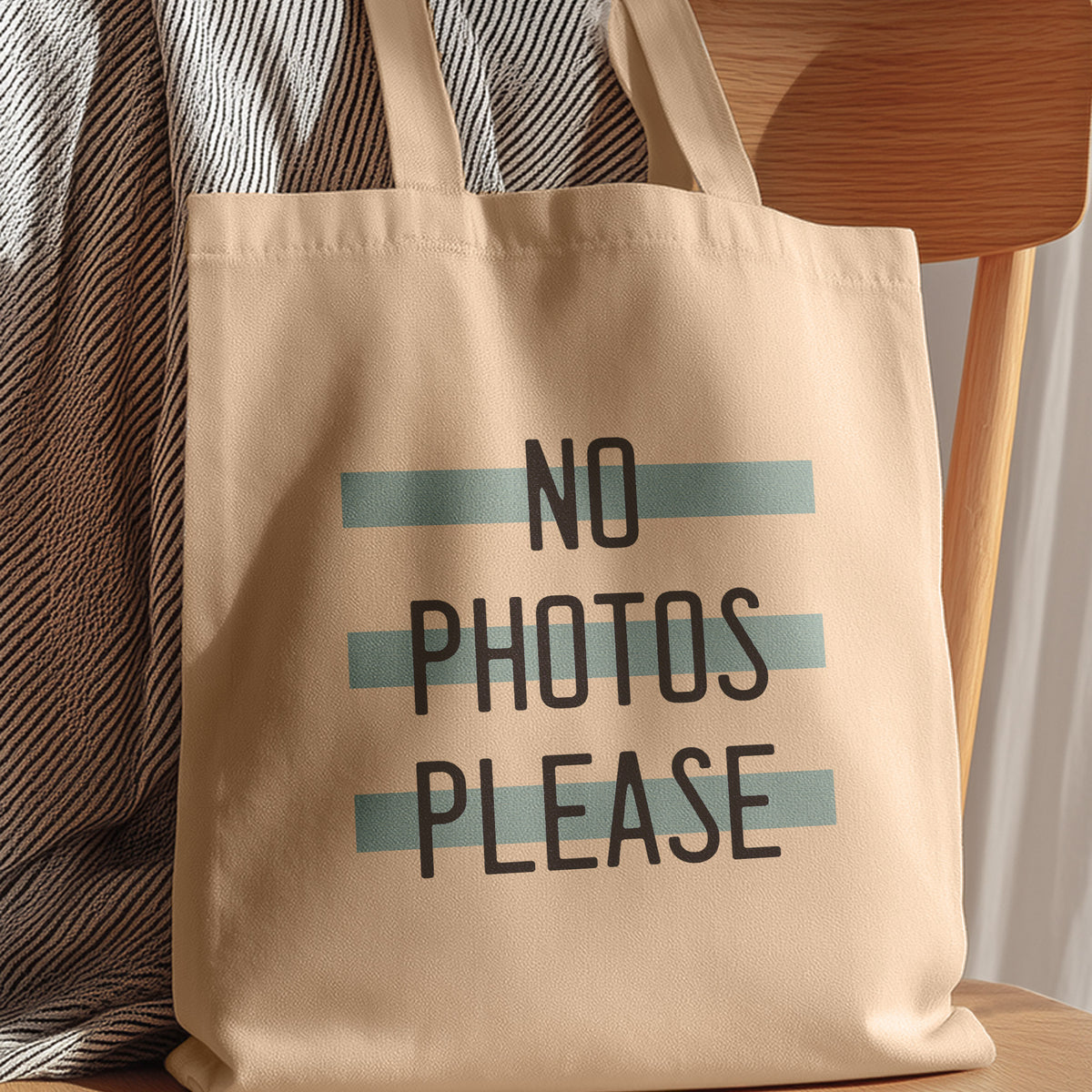 funny tote bag no photos please