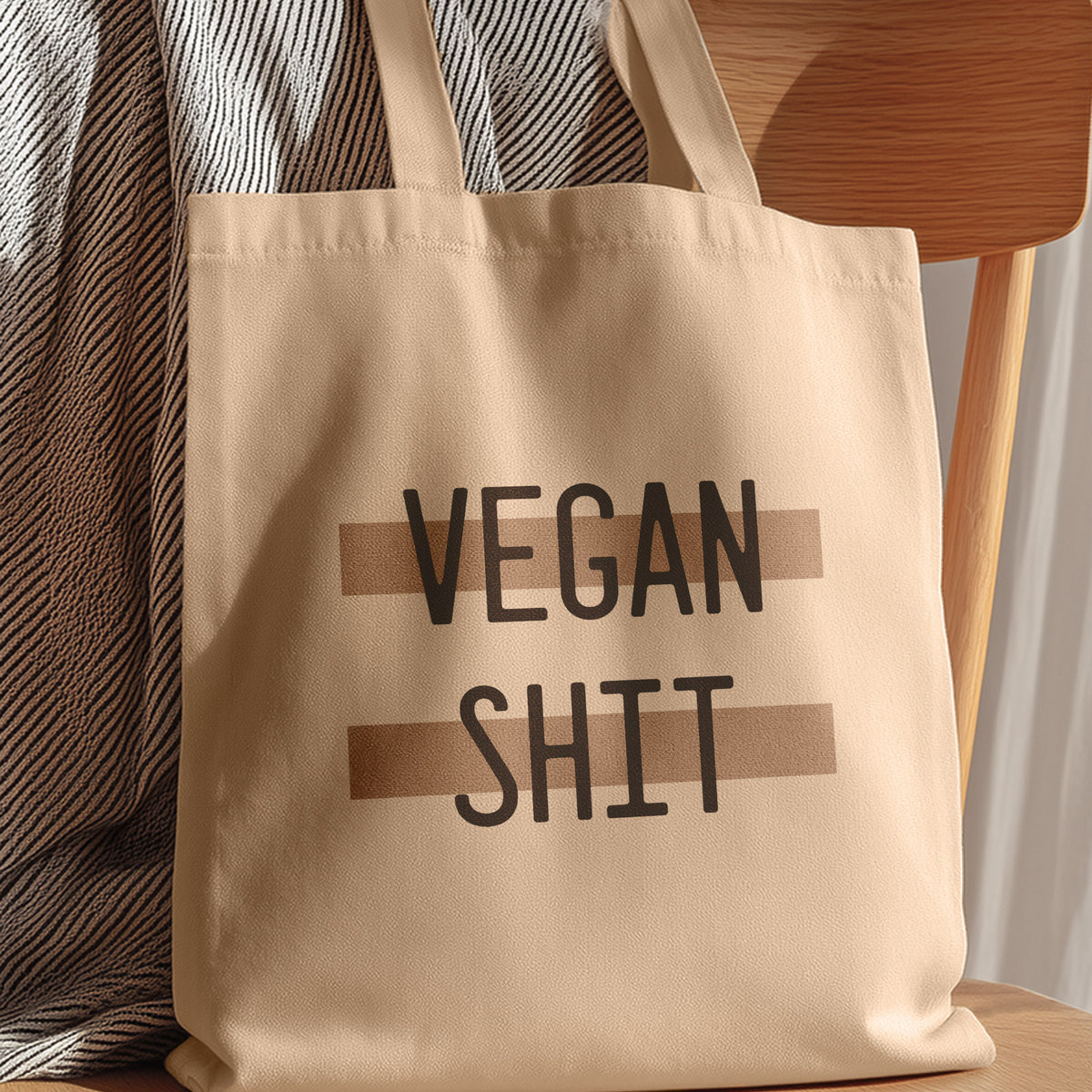 funny vegan shopping bag