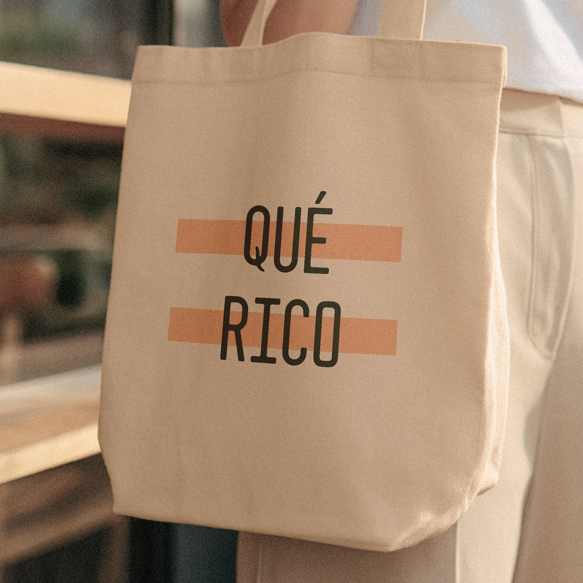 qué rico cute tote bag