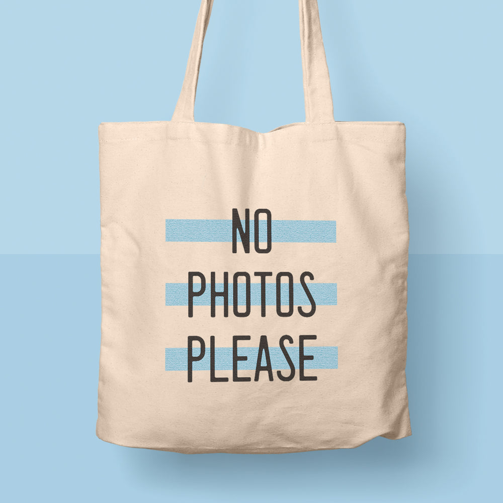 sassy tote bag no photos please