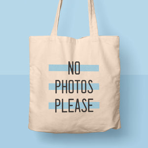 sassy tote bag no photos please