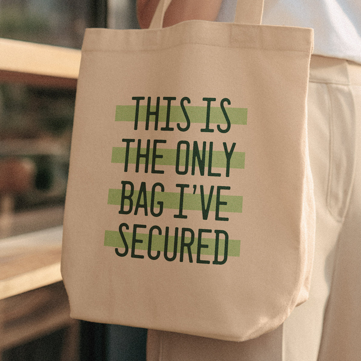 secure the bag | tote bag