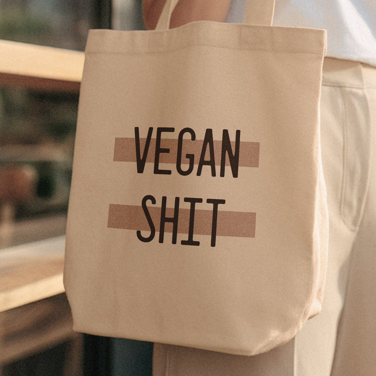 funny vegan tote bag